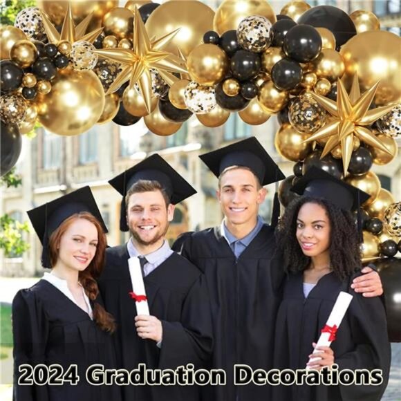 Black and Gold Balloons Garland Arch Kit,137pcs Gold Black Balloons for Birthday - Picture 12 of 16